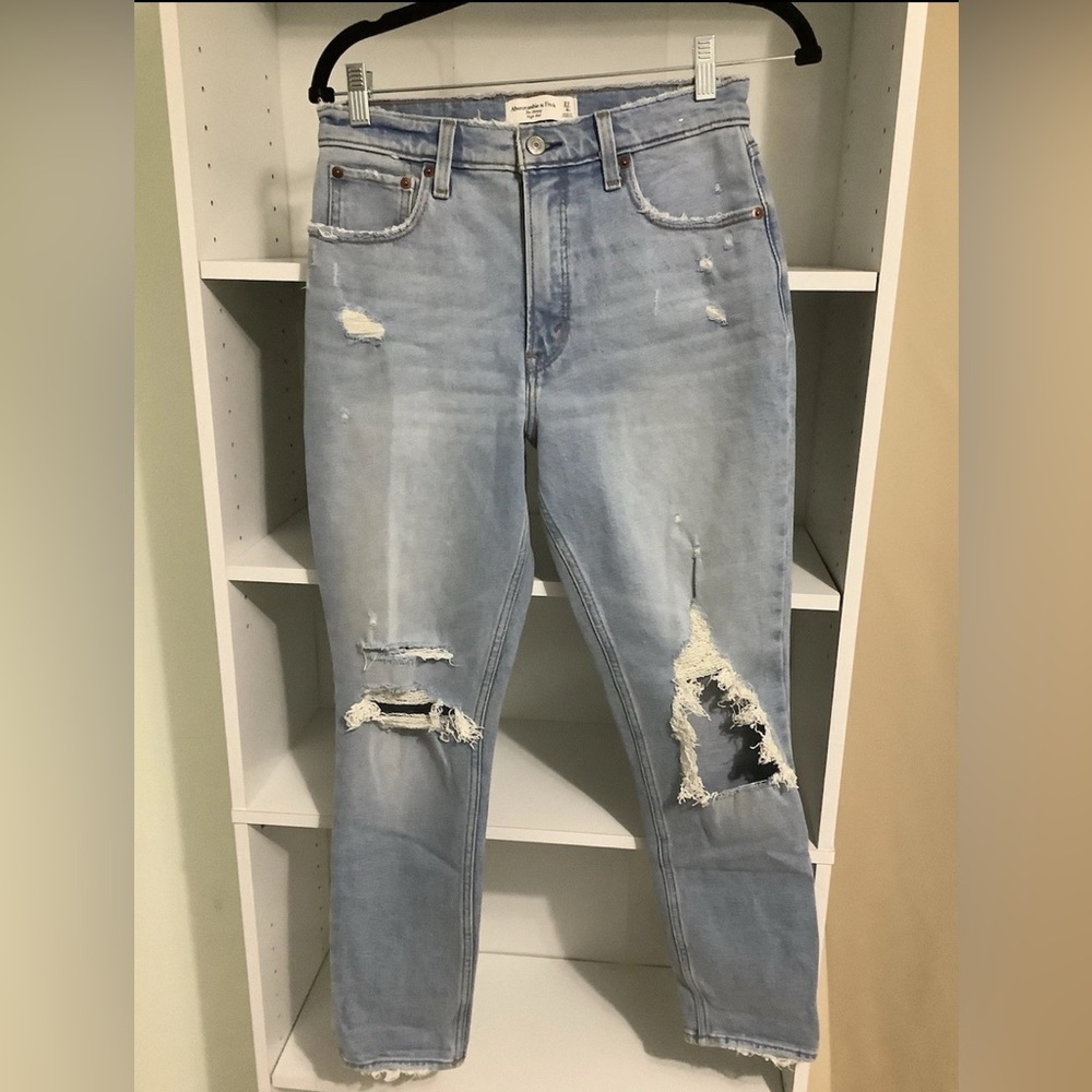 Abercrombie & Fitch Women's the Skinny High Rise Jeans Blue Size 4R/27